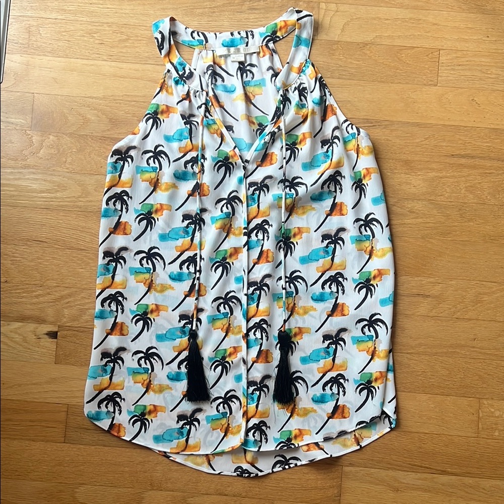 Cooper & Ella Multicolor Palm Print Top Size Medium
